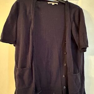 Dark blue Short Sleeve Cardigan